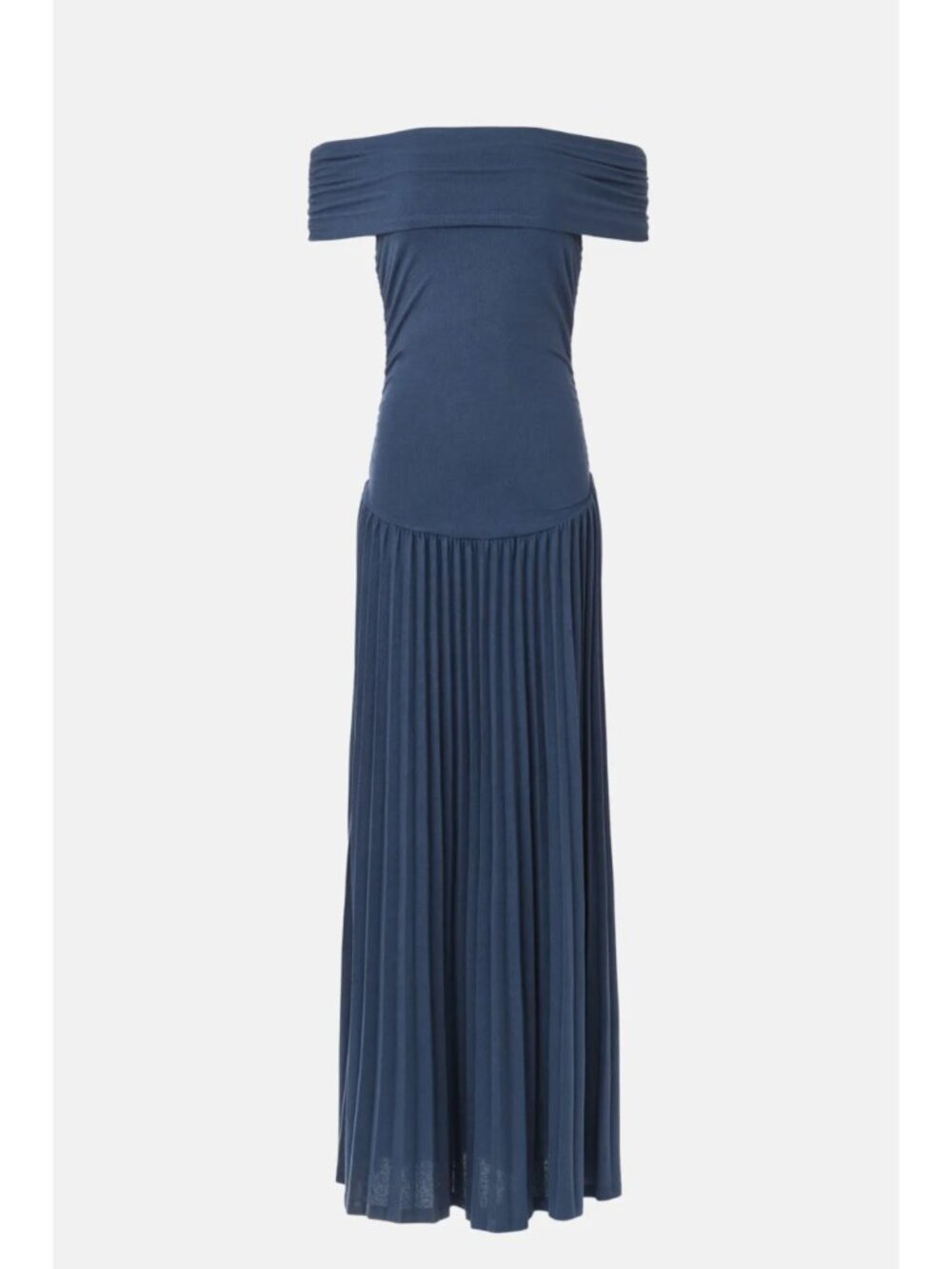 Lioness Navy Blue Off-Shoulder Pleated Maxi Dress - Picture 13 of 15